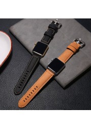 Genuine leather strap for apple watch band 44mm 40mm 38mm 42mm retro strap korea bracelet iwatch series 6 se 5 4 3 7 45mm 41mm