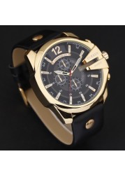 Curren 8176 Men's Watches Luxury Brand Gold Male Watch Fashion Leather Strap Outdoor Casual Sports Wristwatch With Big Dial