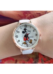 Disney Mickey Korean version fashion simplicity animation PU strap quartz watch Mickey Mouse children's watch boy girl