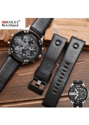 Genuine Leather Watch Strap for Diesel Watch DZ7257 1657 4323 7314 7313 7371 Straps 22 24 26 27 28 30mm Black Brown White