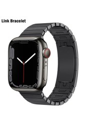 Connect Bracelet For Apple Watch Band 44mm/40mm 45mm 41mm Korea 38/42mm 316L Buckle Stainless Steel Strap iwatch serie 7 4 3 5 SE 6 Strap