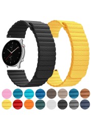 20mm 22mm Loop Leather Strap For Huami Amazfit GTR 2 47mm 42mm Magnetic Bracelet Band Stratos 3 GTS 2 Peep 2e 20mm 22mm Wristband