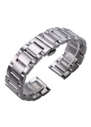 Solid 316L Stainless Steel Watchbands Silver 18mm 20mm 21mm 22mm 23mm 24mm Metal Watch Band Strap Wrist Watches Bracelet