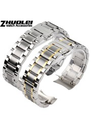 Curved End Stainless Steel Watchband Bracelet Watch Straps 16mm 17mm 18mm 19mm 20mm 21mm 22mm 23mm 24mm Steel Banding Bracelet