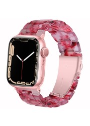 Resin strap for apple watch 7 band 41mm 45mm 44mm 40mm 42mm/38mm korea smartwatch ring bracelet for iwatch series 6 se 5 4 3 2