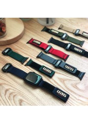 Nylon Sport Band for Apple Watch Series 38 42mm 44mm 40mm SE Glossy Strap for iWatch 6 5 4 3 2 1 7 41mm 45mm Breathable Bracelet