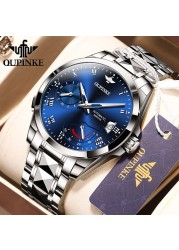 OUPINKE Top Brand Mechanical Wristwatch Luxury Sapphire Glass Automatic Watch Stainless Steel Waterproof 50M Fashion Men Watches