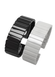 Ceramic Watchband 18 20 22mm Black White Wristband Replacement Strap for Men and Women Watch Series Quick Release