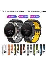 22mm Silicone Band for POLAR Grit X Pro Titan/Vantage M2/Vantage M/Grit X Pro Titan/Polar Grit X Smartwatch Sport Bracelet