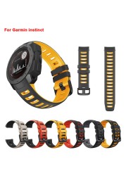 Two Tone Silicone Watch Band Compatible with Garmin Instinct/Tide Instinct/Solar Instinct/Instinct Tactical Band High Quality