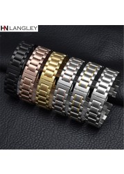 Watch Band Wristwatch Stainless Steel Metal Strap Wristband 14mm 16mm 17mm 18mm 19mm 20mm 21mm 22mm 23mm 24mm 26mm Width Size