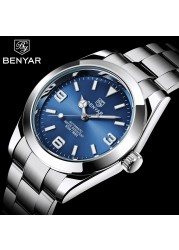 2022 New BENYAR Stainless Steel Automatic Men's Watches Top Brand Water Resistant Luxury Mechanical Wristwatch for Men