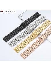 General stainless steel watch bands solid steel band 304 watches metal strap watch accessories 16mm 18mm 20mm 22mm 24mm dropshipping