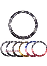 38mm watch bezel black blue red coffee aluminum alloy bezel insert fit 40mm SUB parnes men's watch