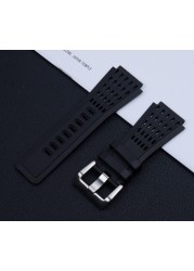 Brand Quality Soft Dustproof 34mm*24mm Black Silicone Rubber Watchband for Bell Watch Strap Ross BR01 BR03 Bracelet Strap