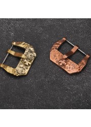 Handmade polished meteorite buckle, 20 22 24 mm bronze copper color, pure copper watch accessories buckle