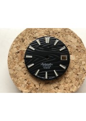 S-watch black dial with s logo and GS logo blue lumi fit nh35 movement and skx007 / skx009 4r36 dial for nh36