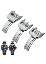 Stainless steel folding buckle, 18mm, for IWC Mark LE pet PRINCE Big PILOT Spitfire Timezon, Portuguese strap