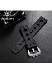 Steeldave Brand Rubber Strap 20mm 22mm Replacement Watch Bands Automatic Watch Bracelets Steel Buckle Diving Watches Strap