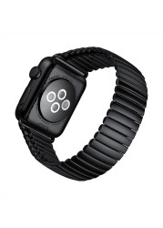 Metal rubber strap for Apple watch 7 41mm 45mm 6 5 4 SE 40mm 44mm luxury smart watch strap accessories for iwatch 3 2 38mm 42mm