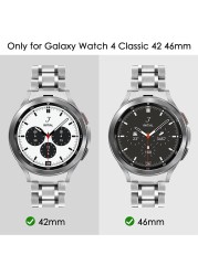 No Gaps Stainless Steel Strap For Samsung Galaxy Watch 4 Classic 46mm 42mm Wrist Band Curved End Metal Bracelet Strap Accessories