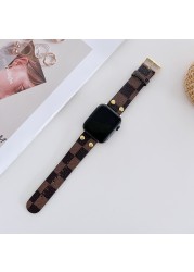 Luxury Leather Women Watch Strap for Apple Watch 7 6 SE 5 4 3 Band 41mm 45 44 40mm 42mm 38mm for iWatch 7 Bracelet Girl Loopband