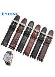 High Quality Genuine Leather Watch Strap For Swatch YRS403 412 402G Watch Band 21mm Watchband Men Curved End Watches Bracelet