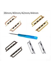 10pcs/lot Stainless Steel Watchband Adapter 1:1 For Apple Watch Band 38/40 41 42 45 44mm Chain 2 3 4 5 6 7 Connector Accessories