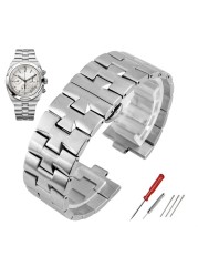 Stainless Steel Watches for VC 47040 47660/000G-9829 Chain Metal Strap 24*7mm Silver Bracelet Wristband Men's Watch Chain