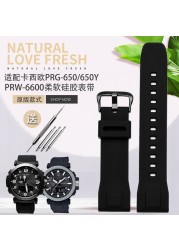 Replacement for Casio PRG-600yb-3 silicone watch strap PRG-650 PRW-6600 sport silicone 24mm watch strap