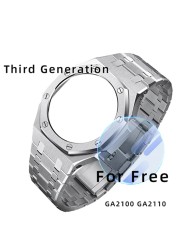 GA2100 Metal Bezel Strap Stainless Steel Casioak Watchband Watch GA2110 Adjustment Accessories Kit With Tools