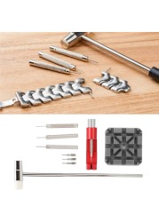 10pcs/set Watch Repair Tool Set Strap Connect Strap Prong Bracelet Chain Pin Remover Adjuster Tool Kit for Professional Watches