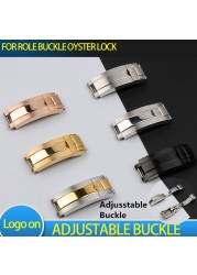 9mm stainless steel buckle silver rose gold black for role buckle oyster lock for Daytona Submarine GMT role easy adjust clasp