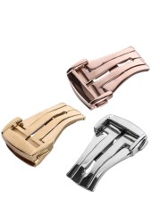 Clasp for Omega watch 16mm 18mm 20mm buckle silver gold rosegold polish 316L stainless steel clasp for silicone/leather strap