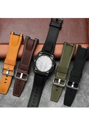 Leather Strap for Casio GST-S100g/S110/S130l/W100G/W110/210B/400G/410/B100/W300 Wristband Accessories 26x14mm
