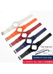 Soft Silicone Rubber Strap For Men And Women Shiny Bracelet Replacement Strap For G Shock GD GA GLS-100 110 120 Resin Watch