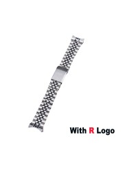 18mm 19mm 20mm 316L Stainless Steel Sliver Gold Jubilee Watch Strap Band Bracelet Compatible for Seiko5 Rolex Watch