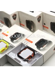 Protective Case For Apple Watch Cover Series 7 6 SE 5 4 3 2 38mm 42mm For Iwatch 6 5 4 41mm 44mm 45mm Tempered Bumper Glass Case