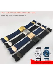 High quality rubber silicone watch band, two styles of design, foldable clasp, suitable for Ulysse Nardin watch, 22mm, 25mm