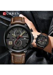 CURREN Fashion Business Men Leather Watches Analog Quartz Watch Men Sports Military Waterproof Dropshipping Male Wristwatch