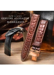 Crocodile crocodile leather strap for Longines Master Omega men and women butterfly clasp watchband 12 14 16 18 20 22 24mm