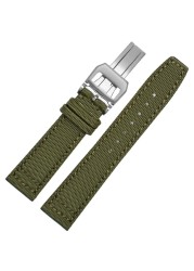 Nylon watch strap for IWC series, portuguese, pilot, 20mm, 21mm, 22mm, canvas, black, blue and green