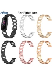 أسورة ذكية Fitbit Luxe فاخرة مصنوعة من الاستانلس ستيل سوار ساعة بديل معدني لملحقات Fitbit luxe