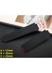 Crazy Horse Genuine Cow Leather for Hublot Strap for Big Bang Strap Men Watchband 25*17mm Watch Band Logo on Steel Buckle Tools