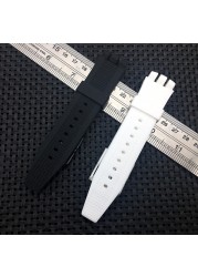 High Quality Black White Diving 20mm*24mm Silicone Rubber Watchband For Holder Rubber Watch Band Strap For Sarcasm Diving 200