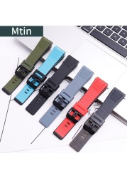 Resin Rubber Strap Men Pin Buckle Watch Accessories For Casio GA2000 Prg-650 PRW-6600 Wristband Sport 24mm Watches