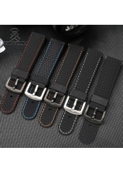 Men's and Women's Silicone Watch Straps, Water Resistant, Flat, Handmade, Rubber, Pin Buckle, Fashion, Comfortable, 18, 20, 22, 24mm