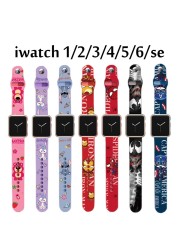 Disney game story 3 Losto Stitch Spiderman Iron Man watches watchband 20mm Apple watch watchband 38mm 40mm silica gel 42mm 44mm