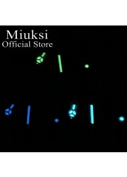 Miuksi Watch Silver Hands Green Blue Luminous Hands Fit NH35 NH36 ETA2824 2836 Miyota8205 8215 821A Mingzhu DG2813 3804 Movement