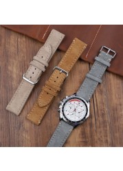 Suede Suede Watch Strap 18mm 20mm 22mm 24mm Handmade Leather Watchband Replacement Tan Gray Beige Color for Men Women Watches